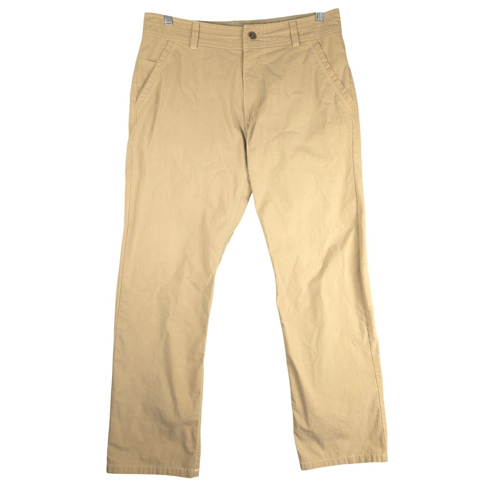 Kuhl Slax Khaki Tan Enduro Fabric Technical Pants Mens 5090 34x30 (Fits 34x29)